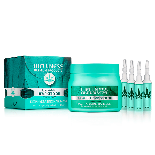 מסכה הזנה עמוקה לשיער מתולתל 500 מ"ל + 4 אמפולות לשיקום | Wellness