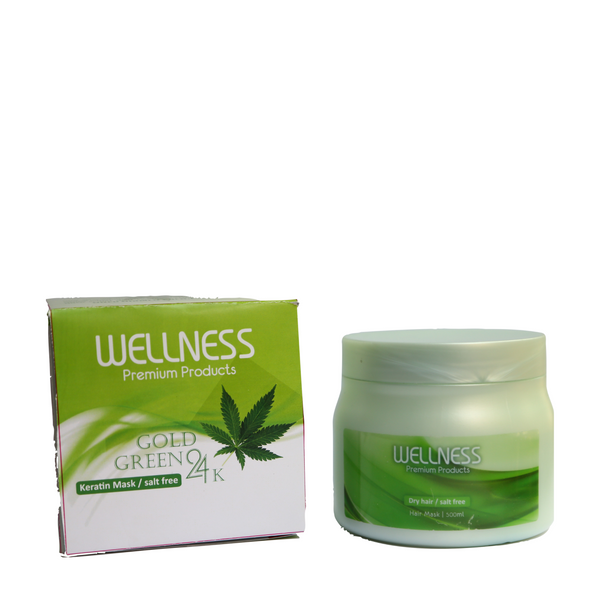 מסכת שיקום וטיפוח 24K מועשרת בקרטין ללא מלחים | 500 מ"ל | Wellness