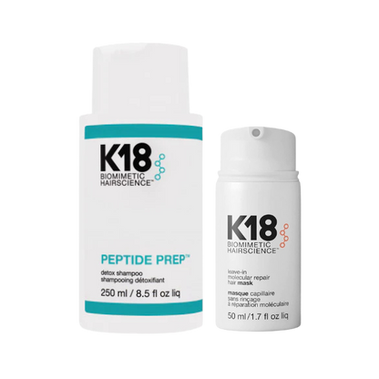 מארז שמפו דיטוקס ומסכה לטיהור ושיקום שיער יבש ופגום - K18