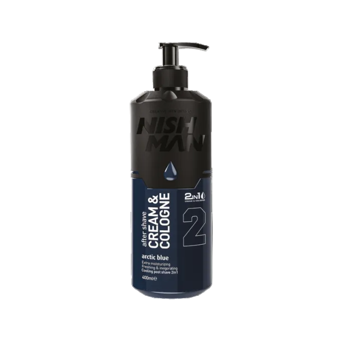 קרם אפטר שייב ובושם נישמן 2 ב-1 -  400 מ"ל 02 Nishman Arctic Blue